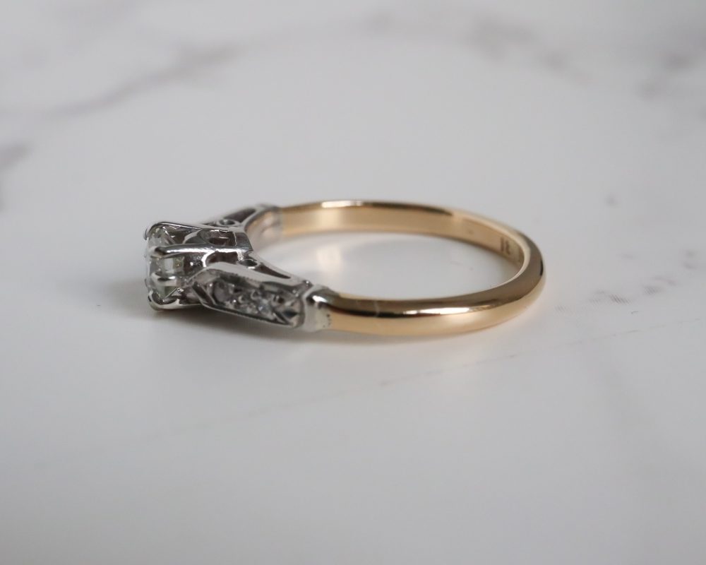 Art Deco diamond solitaire ring approx 0.30ct diamond for sale in Leeds, Yorkshire