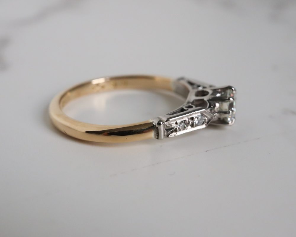 Art Deco diamond solitaire ring approx 0.30ct diamond for sale in Leeds, Yorkshire