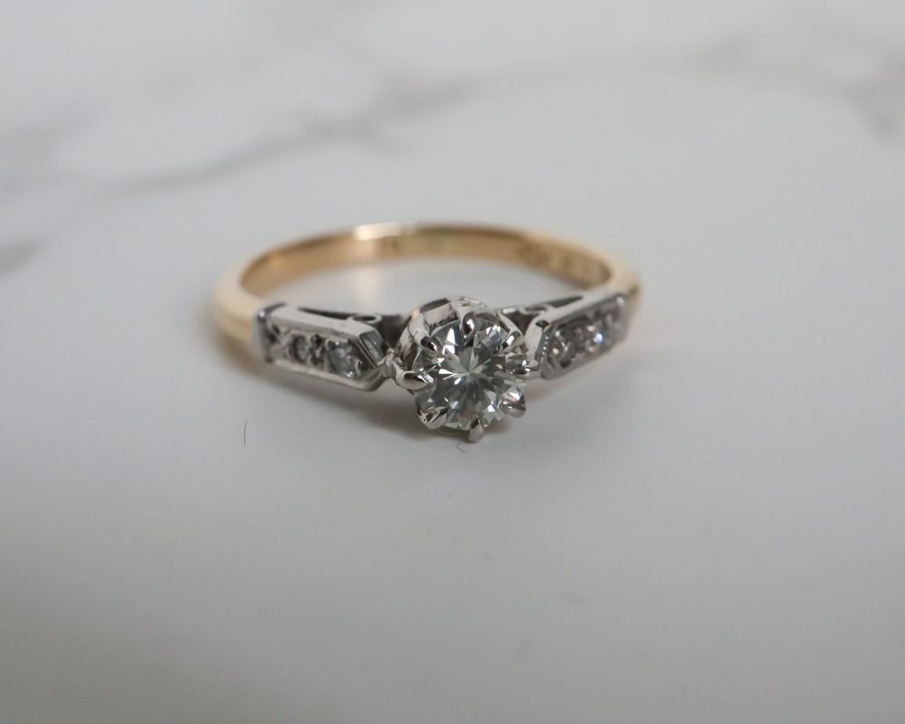 Art Deco diamond solitaire ring approx 0.30ct diamond for sale in Leeds, Yorkshire