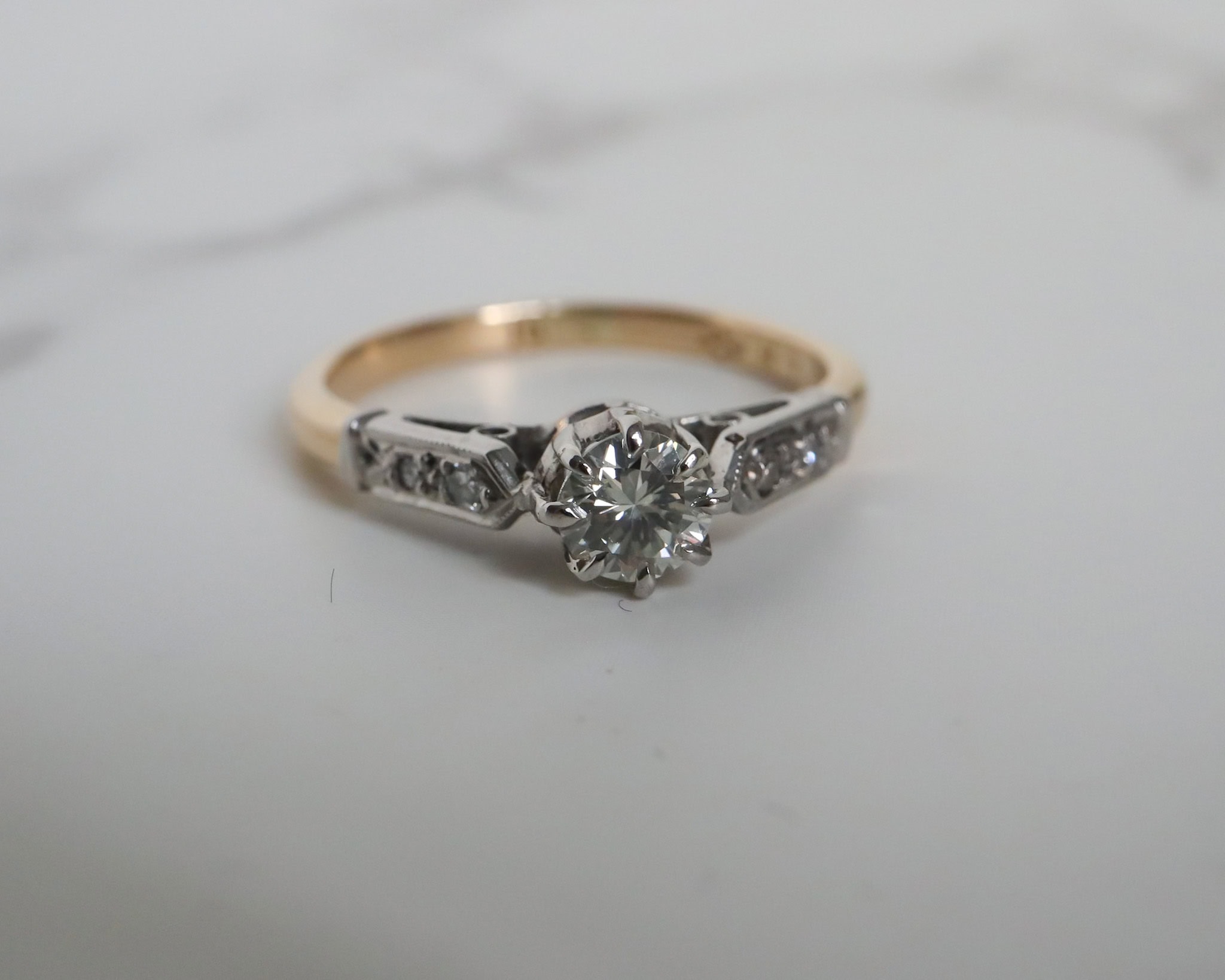 Art Deco diamond solitaire ring approx 0.30ct diamond for sale in Leeds, Yorkshire