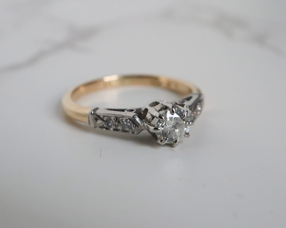 Art Deco diamond solitaire ring approx 0.30ct diamond for sale in Leeds, Yorkshire