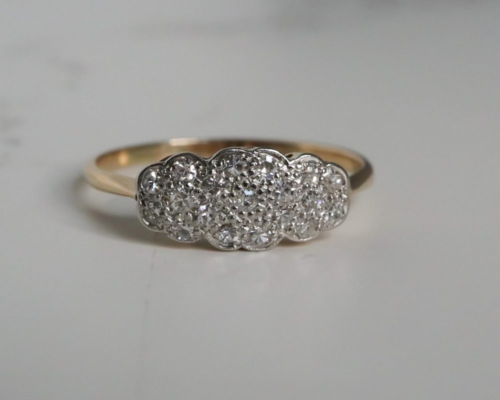 Art Deco diamond cluster ring for sale in Leeds, Yorkshire