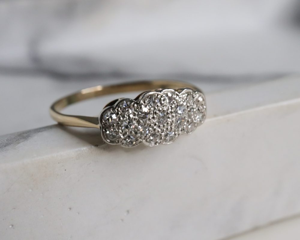 Art Deco diamond cluster ring for sale in Leeds, Yorkshire