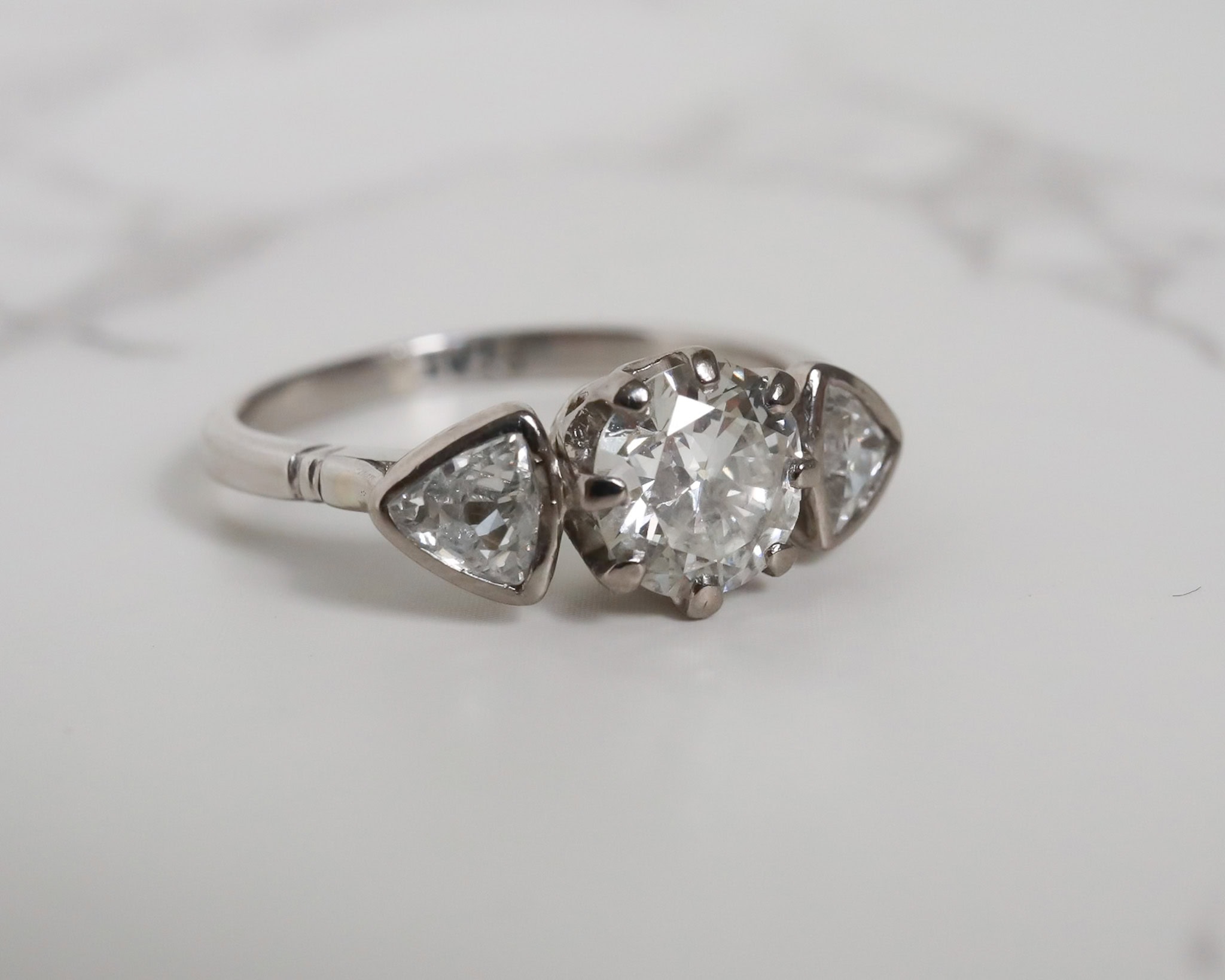 Art Deco diamond three stone ring 1.3ct for sale in Leeds, Yorkshire