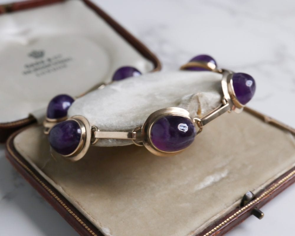 IMG_9852 Vintage amethyst bracelet in 9ct yellow gold for sale in Leeds, Yorkshire