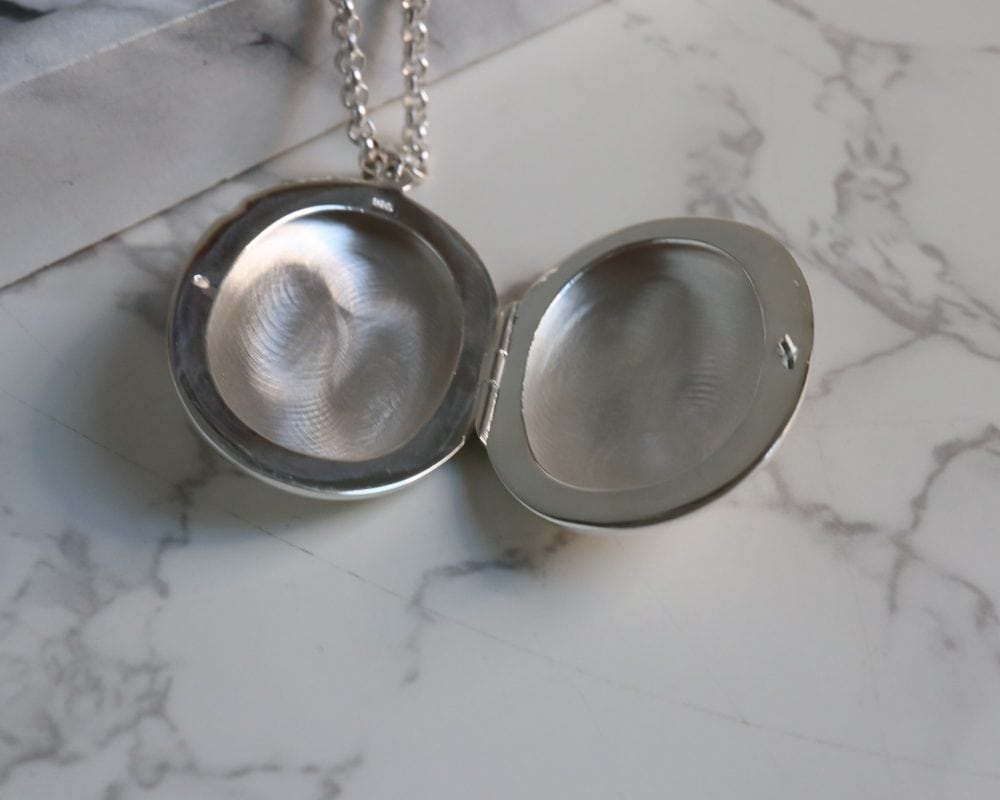 Vintage style silver engraved oval locket and chain for sale in Leeds, Yorkshire