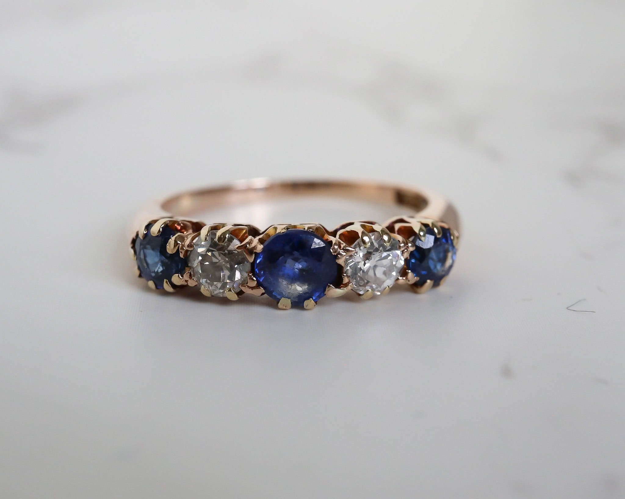 Antique Edwardian sapphire and diamond ring for sale in Leeds, Yorkshire
