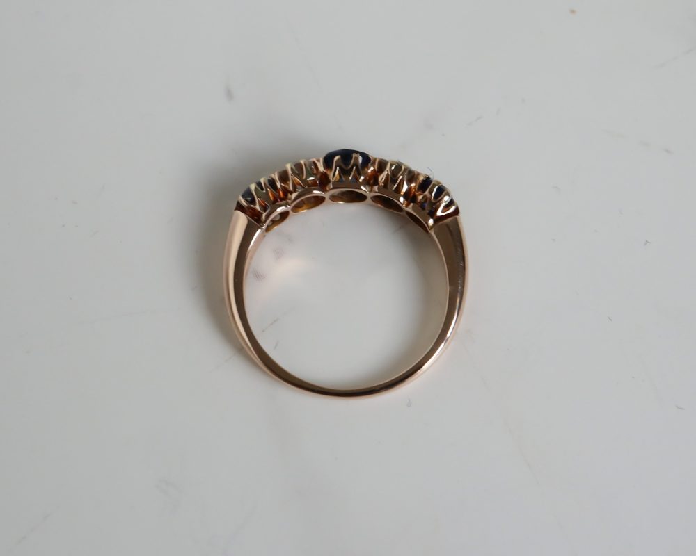 Antique Edwardian sapphire and diamond ring for sale in Leeds, Yorkshire