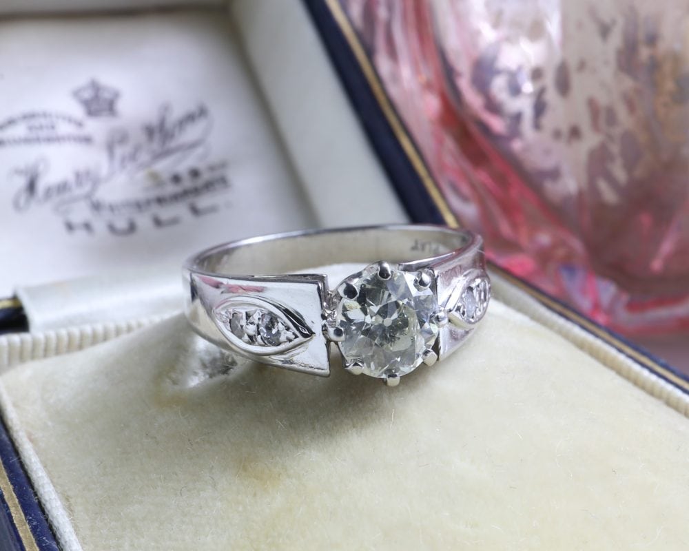 Antique 1930s diamond solitaire 0.75ct in platinum for sale in Leeds, Yorkshire