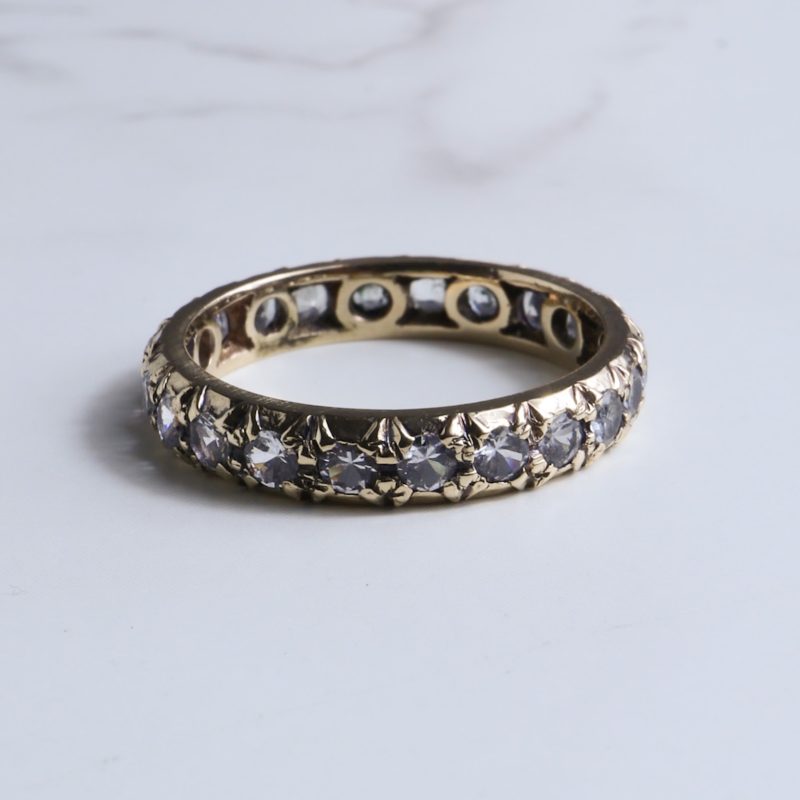 Vintage 9ct gold and paste eternity ring for sale in Leeds, Yorkshire