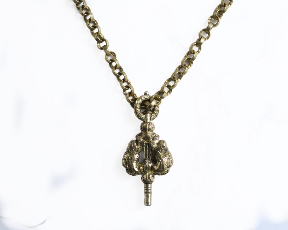 Antique Georgian lyre watch key and chain for sale in Leeds, Yorkshire