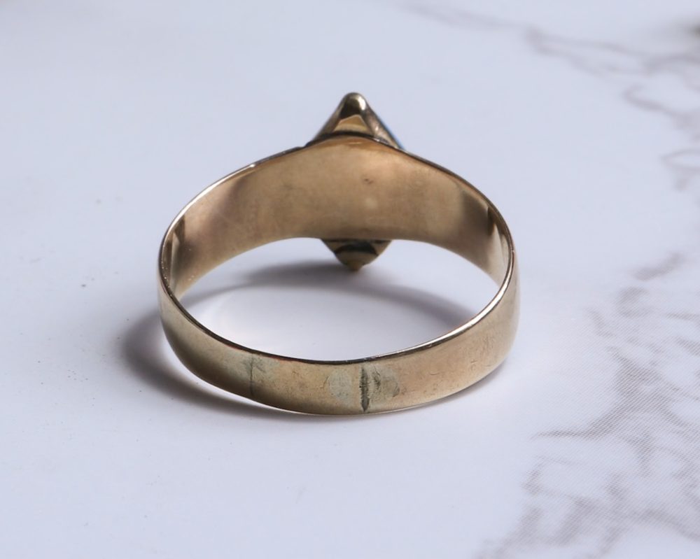 Victorian 18ct gold, enamel, diamond and seed pearl ring for sale in Leeds, Yorkshire