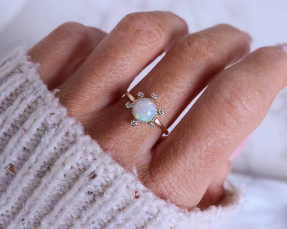 Antique opal and diamond ring for sale in Leeds, Yorkshire