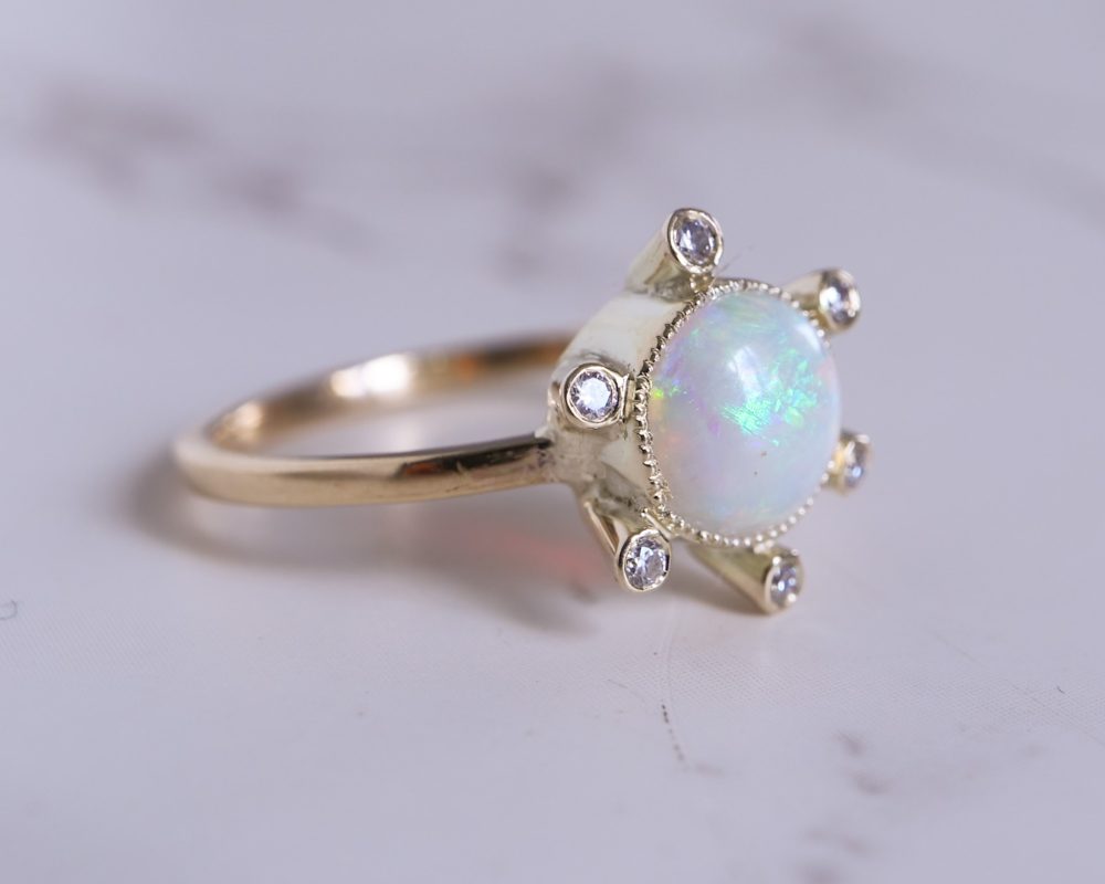 Antique opal and diamond ring for sale in Leeds, Yorkshire