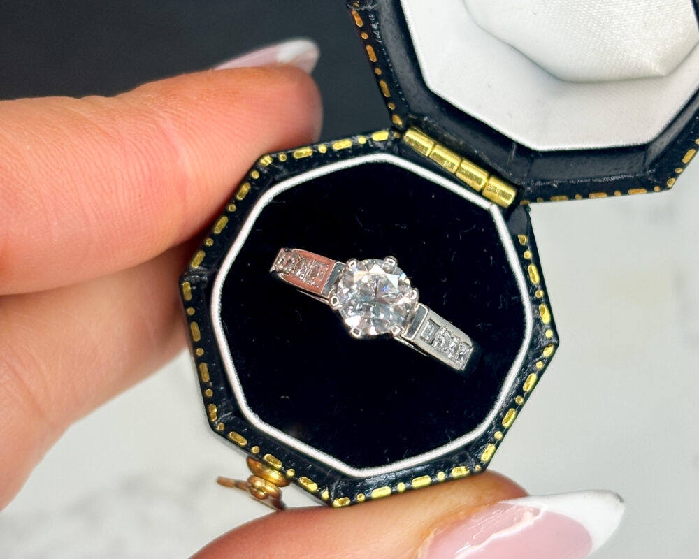Vintage diamond ring with diamond shoulders for sale in Leeds