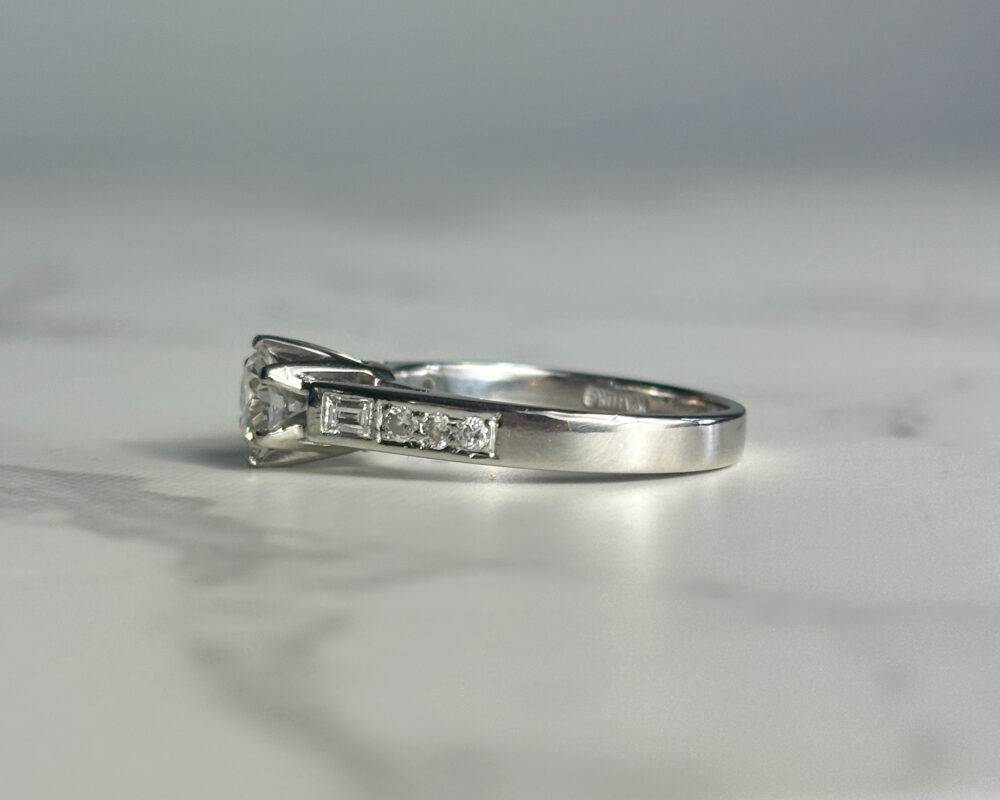 Vintage diamond ring with diamond shoulders for sale in Leeds