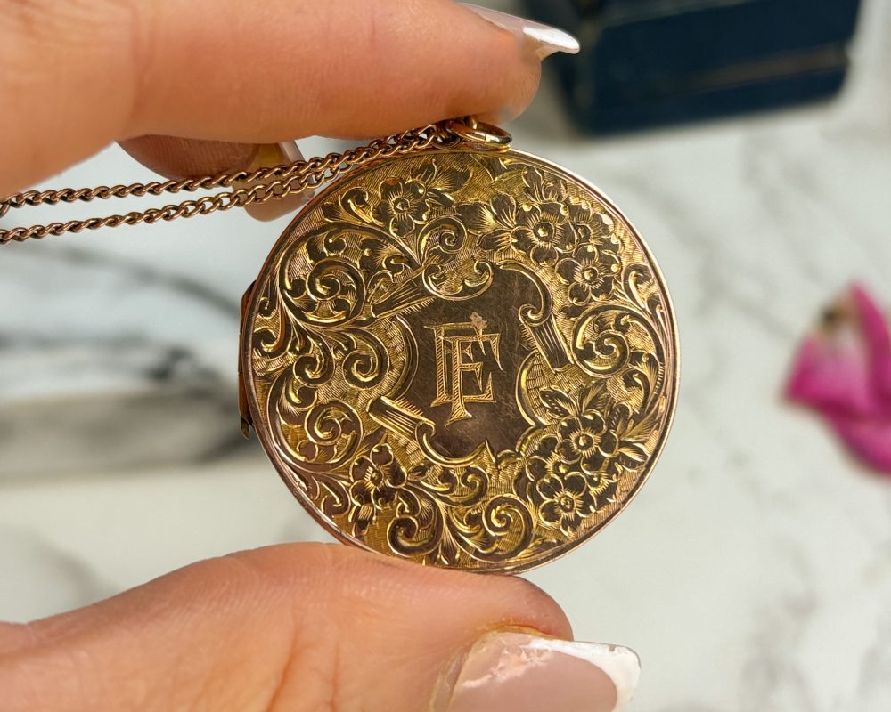 Antique 9ct rose gold locket and chain for sale in Leeds, Yorkshire