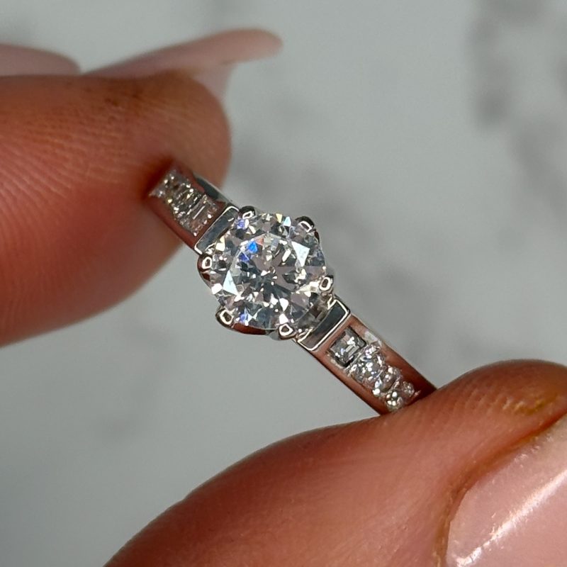 1940s diamond solitaire ring 0.60ct for sale in Leeds, Yorkshire