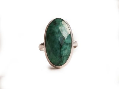 Large silver and emerald ring for sale in Leeds, Yorkshire