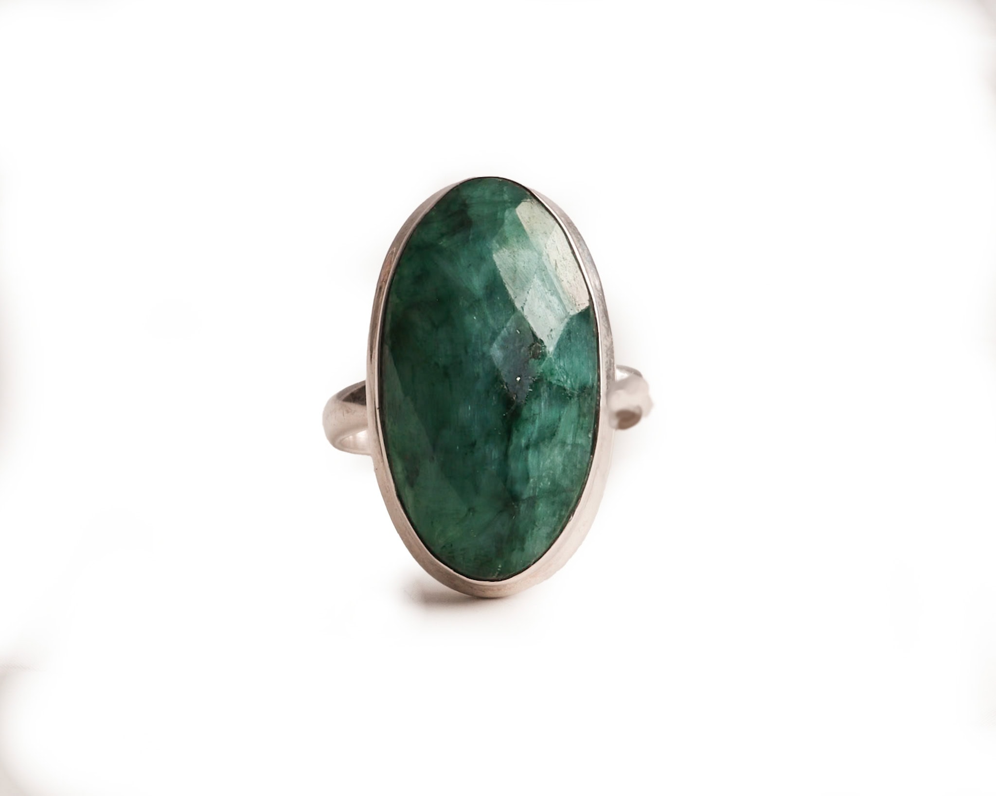 Large silver and emerald ring for sale in Leeds, Yorkshire