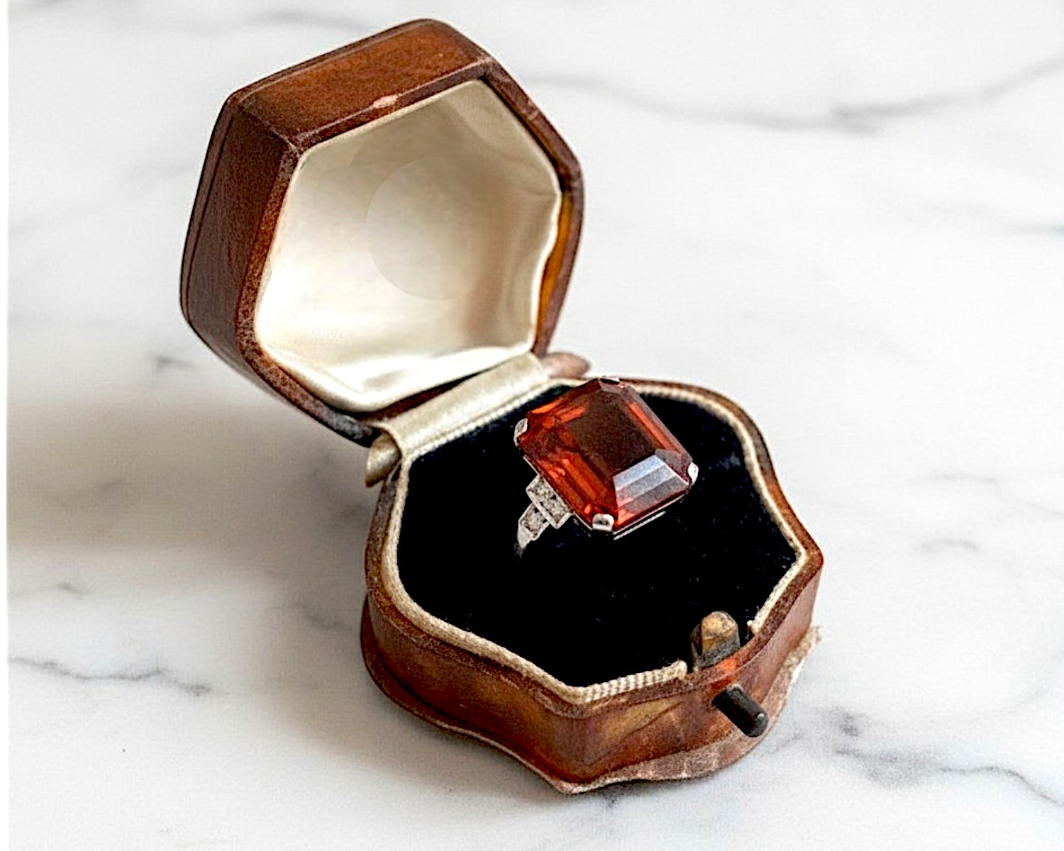 madeira citrine ring in box