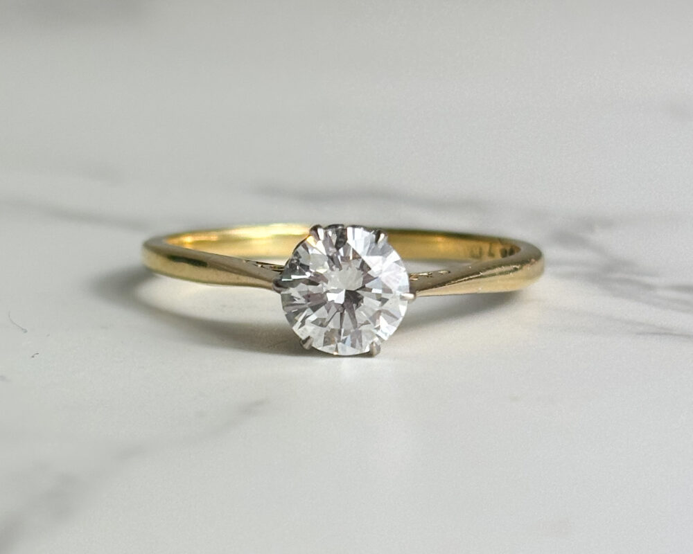 IMG_1914 (2) Antique 1920s diamond solitaire ring 0.9ct 18ct yellow gold for sale in Leeds, Yorkshire