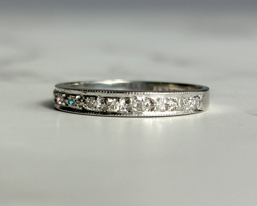 IMG_3402 vintage 9ct white gold and diamond half eternity ring 0.3ct