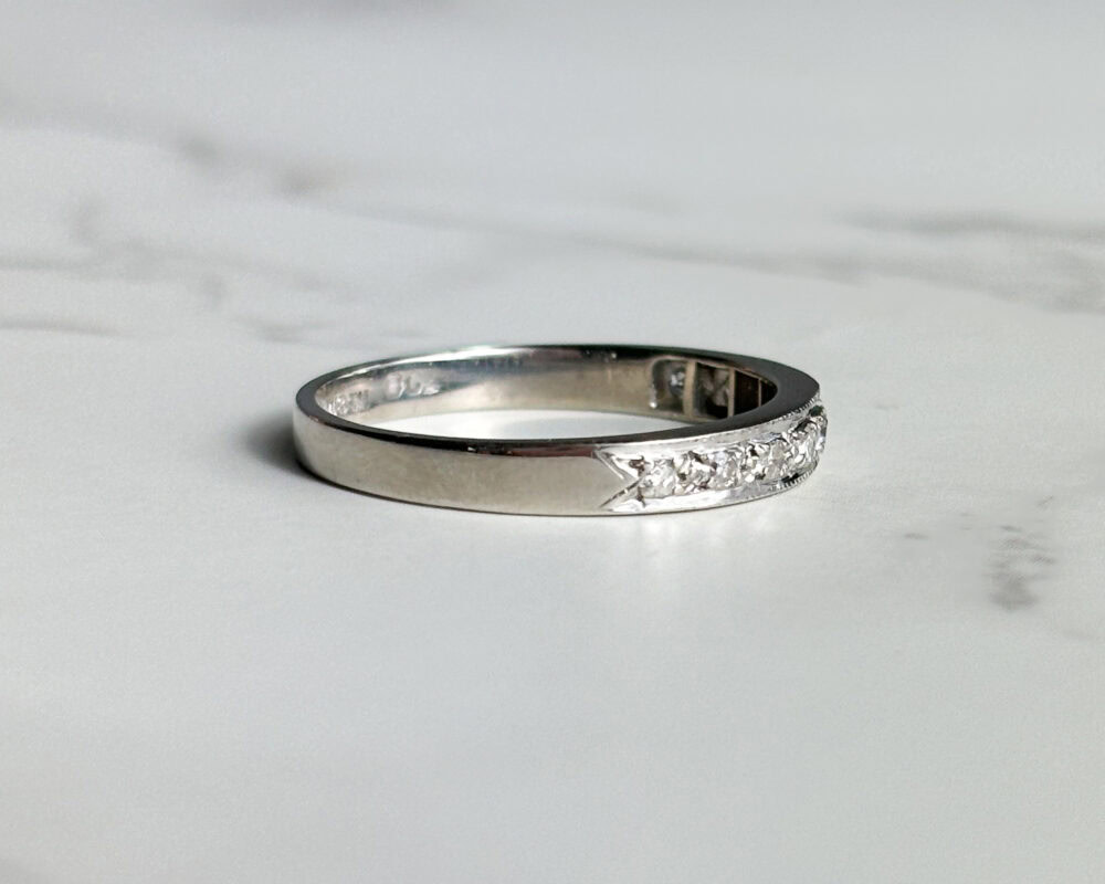 vintage 9ct white gold and diamond half eternity ring 0.3ct