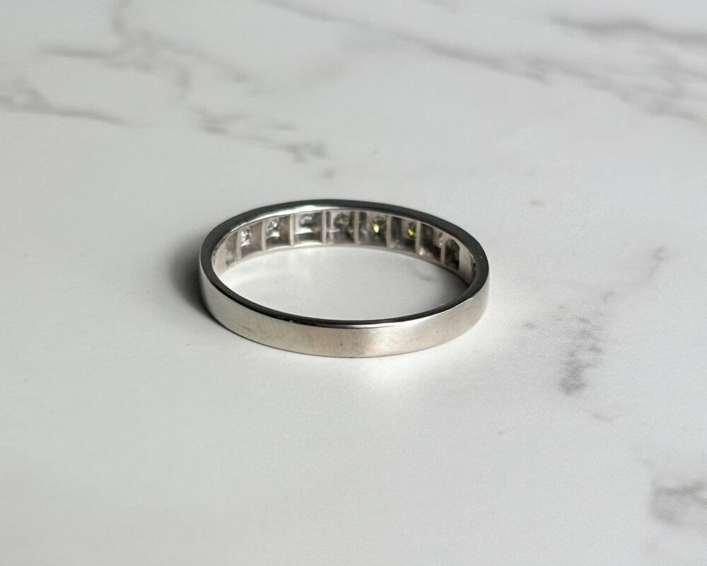 vintage 9ct white gold and diamond half eternity ring 0.3ct
