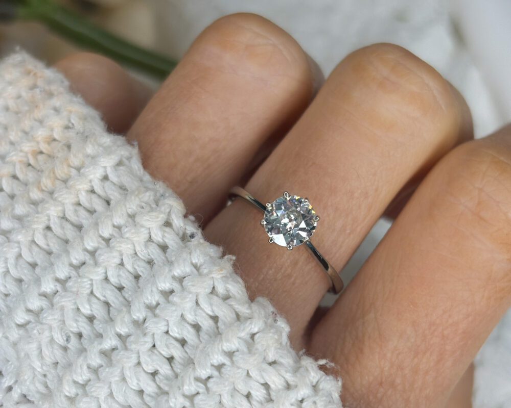 antique 1930s diamond solitaire ring 0.9ct for sale in Leeds, Yorkshire