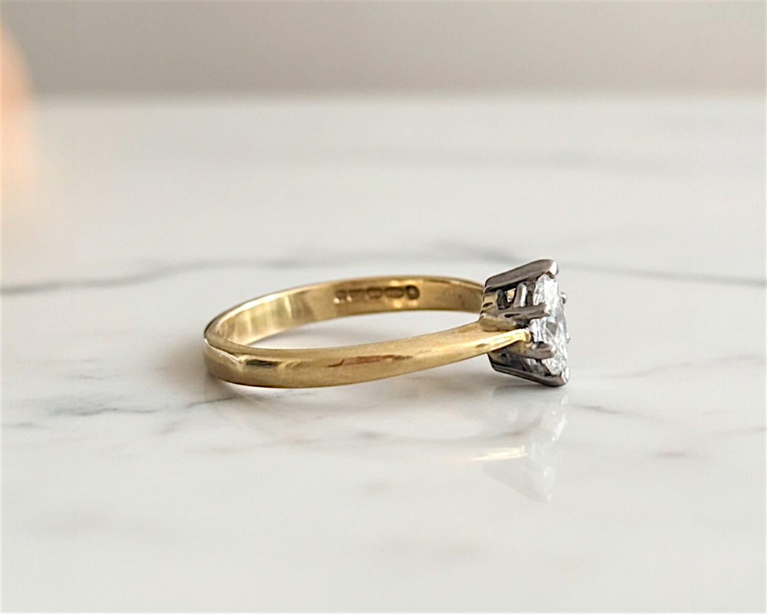 marquise cut diamond ring side