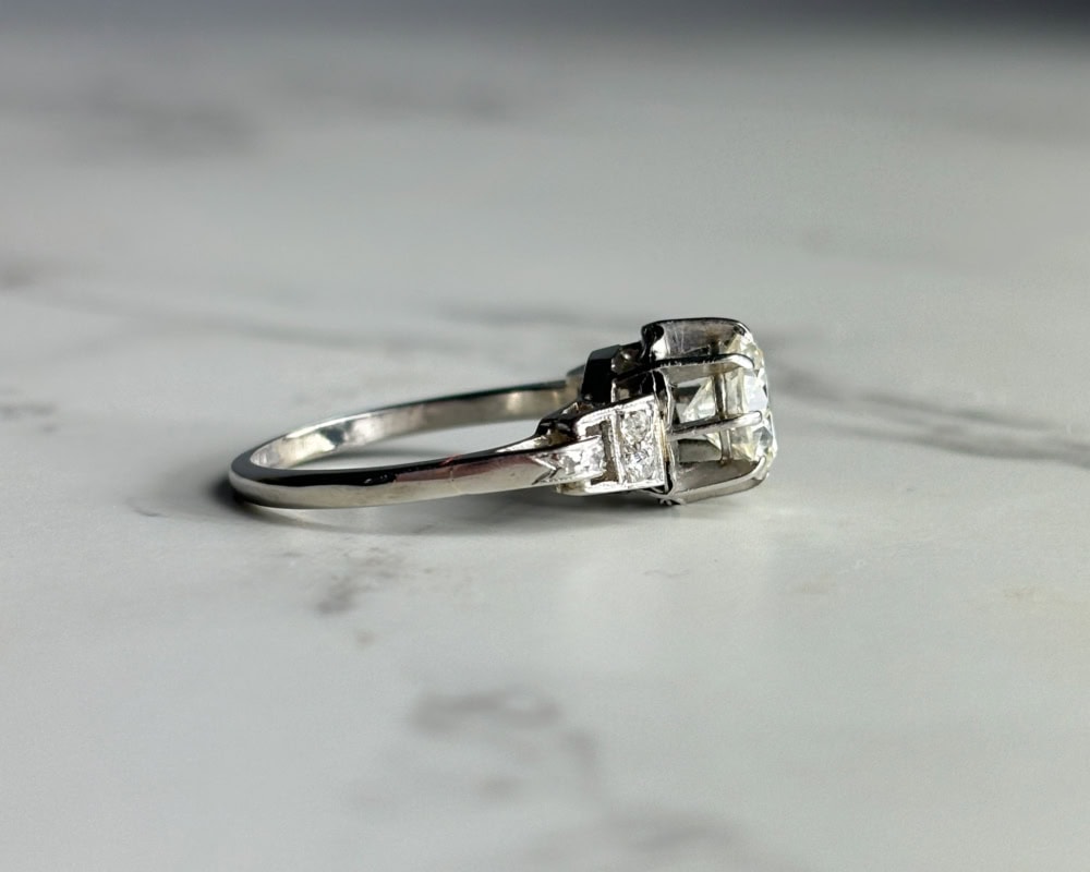 antique diamond solitaire ring 1.5ct in platinum for sale in Leeds