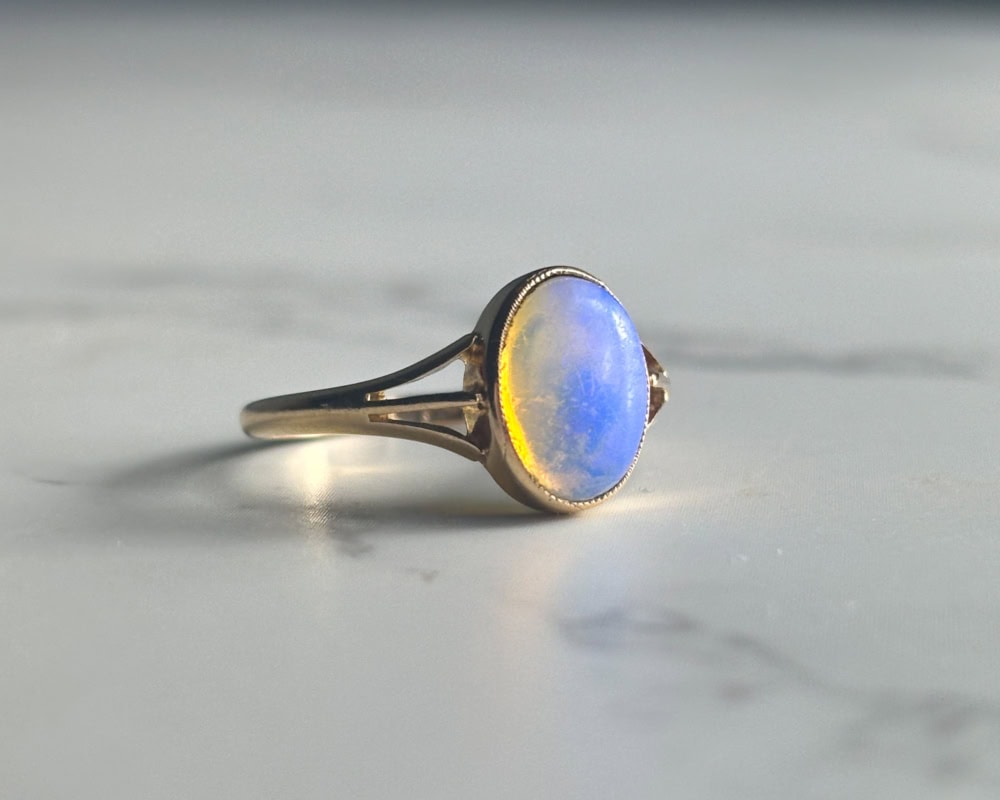 antique 18ct gold opal ring dated 1894 for sale in Leeds