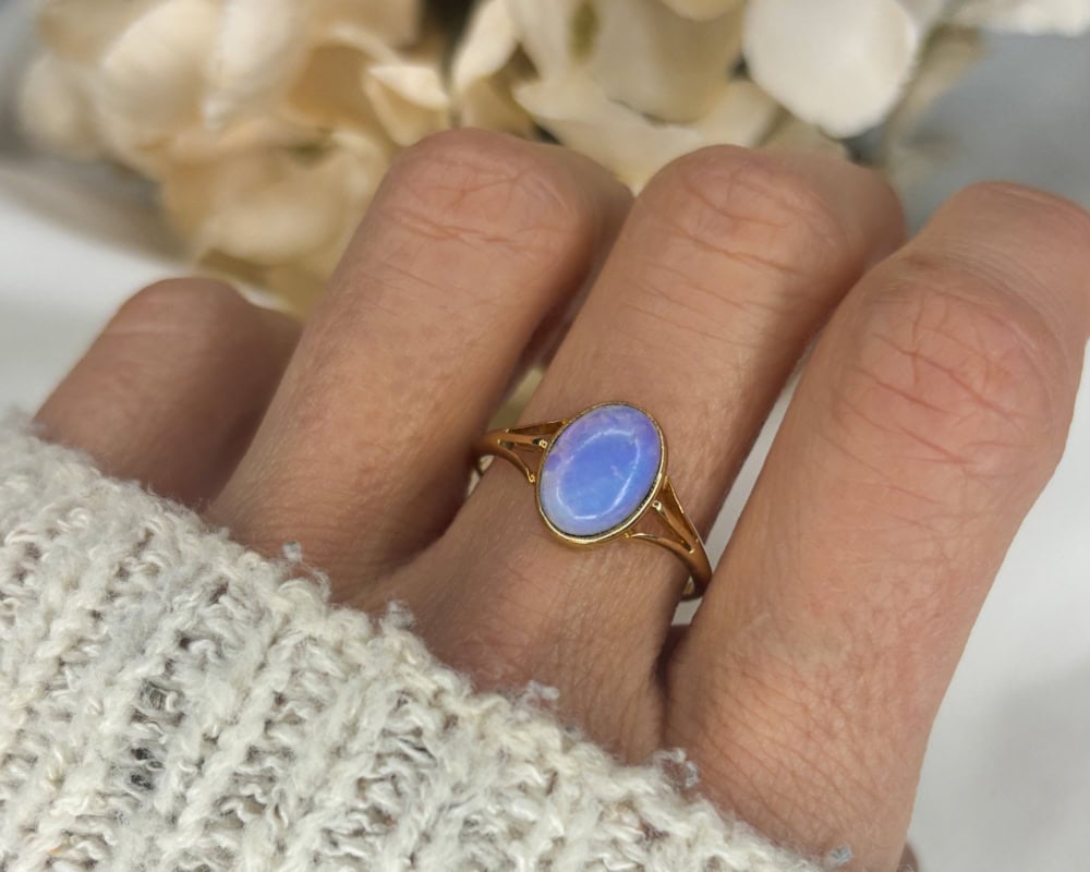 antique 18ct gold opal ring dated 1894 for sale in Leeds