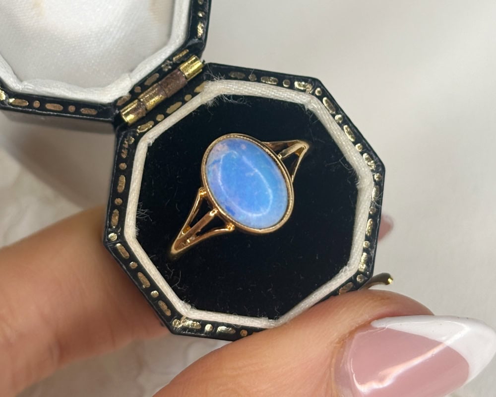 antique 18ct gold opal ring dated 1894 for sale in Leeds