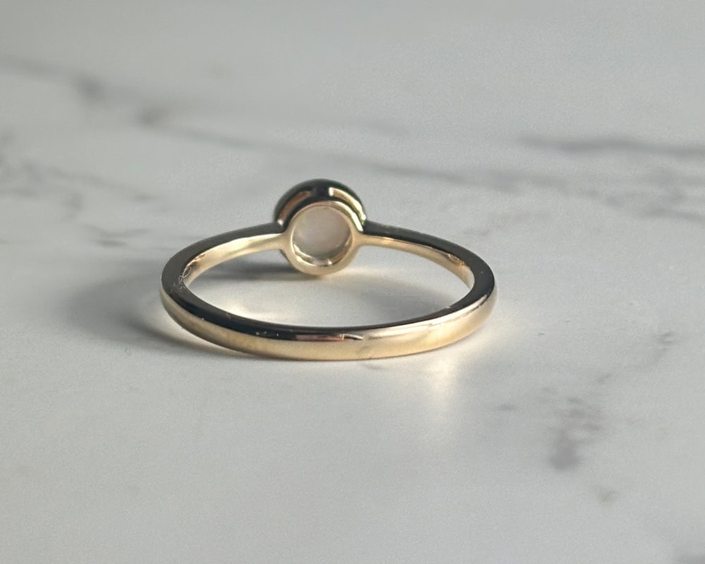 modern 9ct gold bezel set opal ring for sale