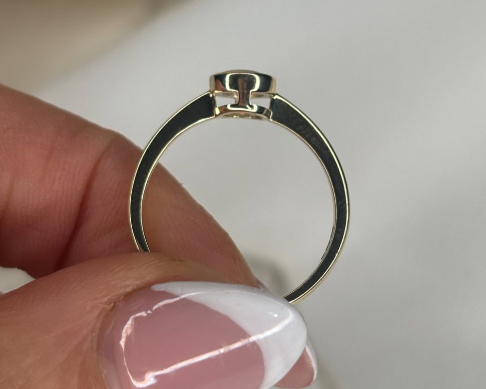 modern 9ct gold bezel set opal ring for sale