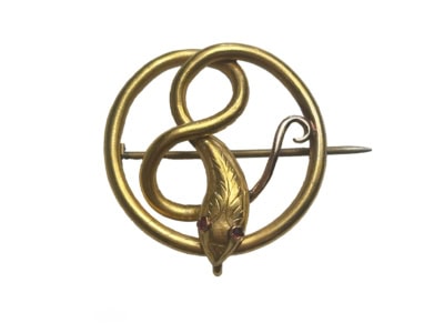 antique Victorian 18ct gold snake brooch for sale