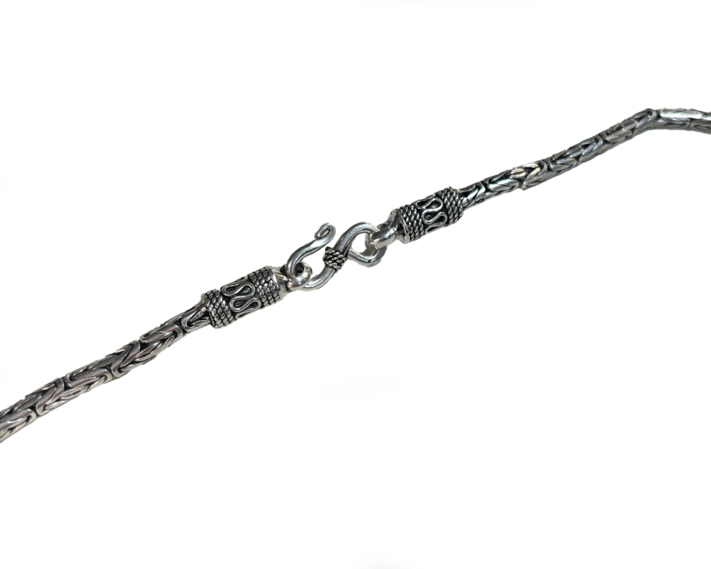 unisex silver byzantine link chain 20 inches 3mm thick