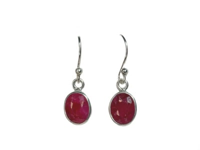 silver and ruby drop earrings for sale