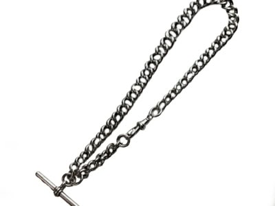 antique Edwardian silver pocket watch chain for sale