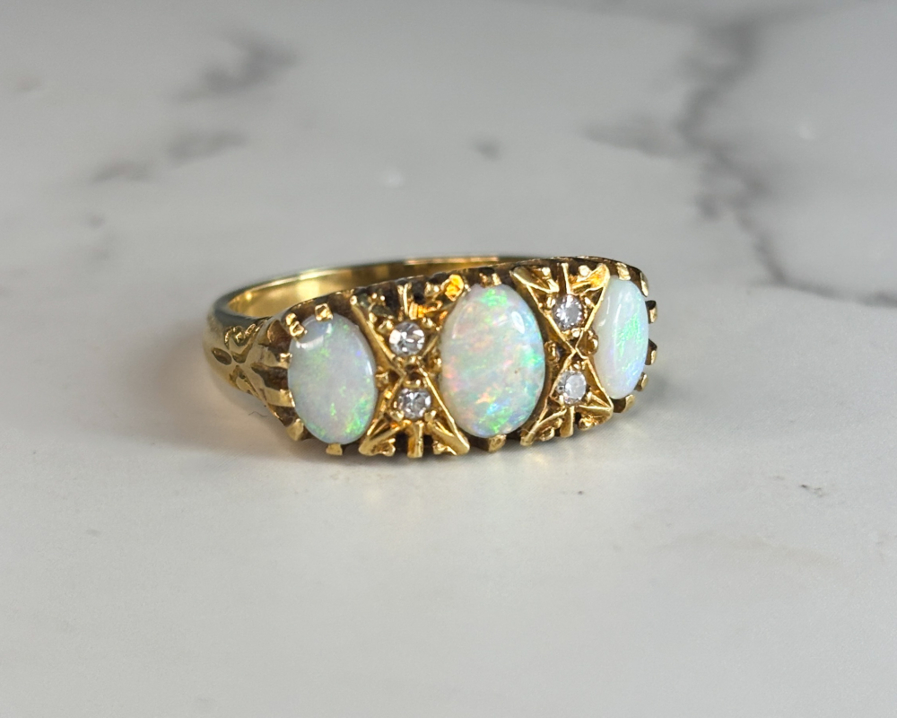 antique Victorian opal and diamond ring for sale in Leeds, Yorkshire