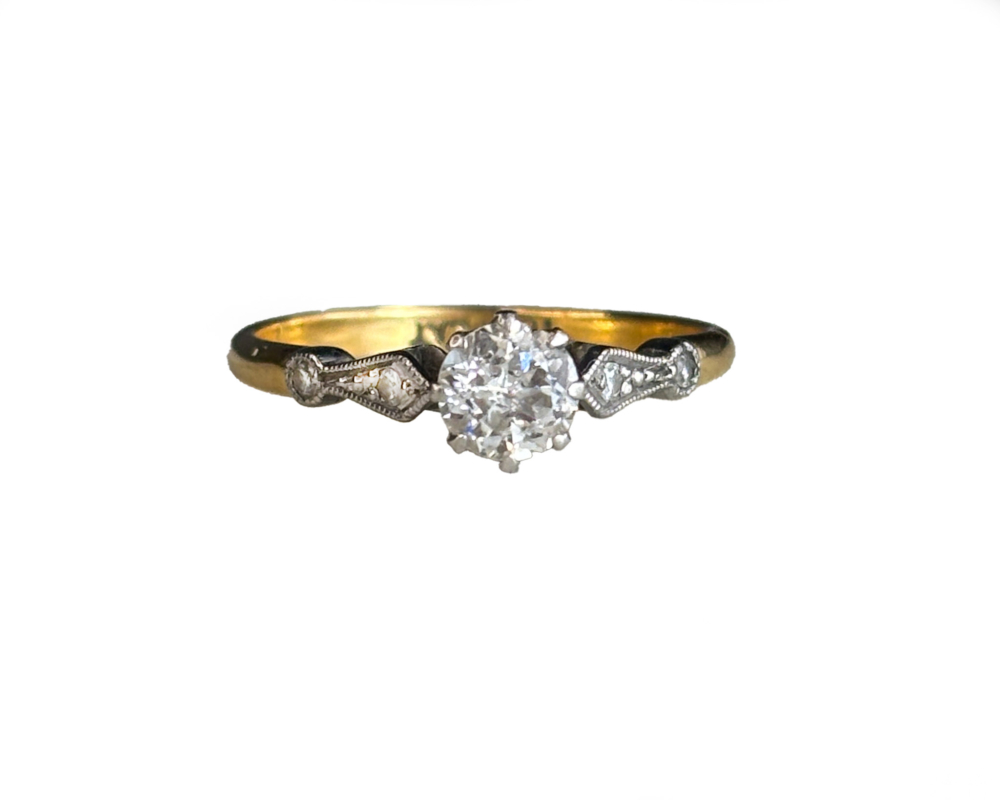 art deco third carat ring photoshop art deco diamond ring approx 0.3ct for sale in Leeds, Yorkshire
