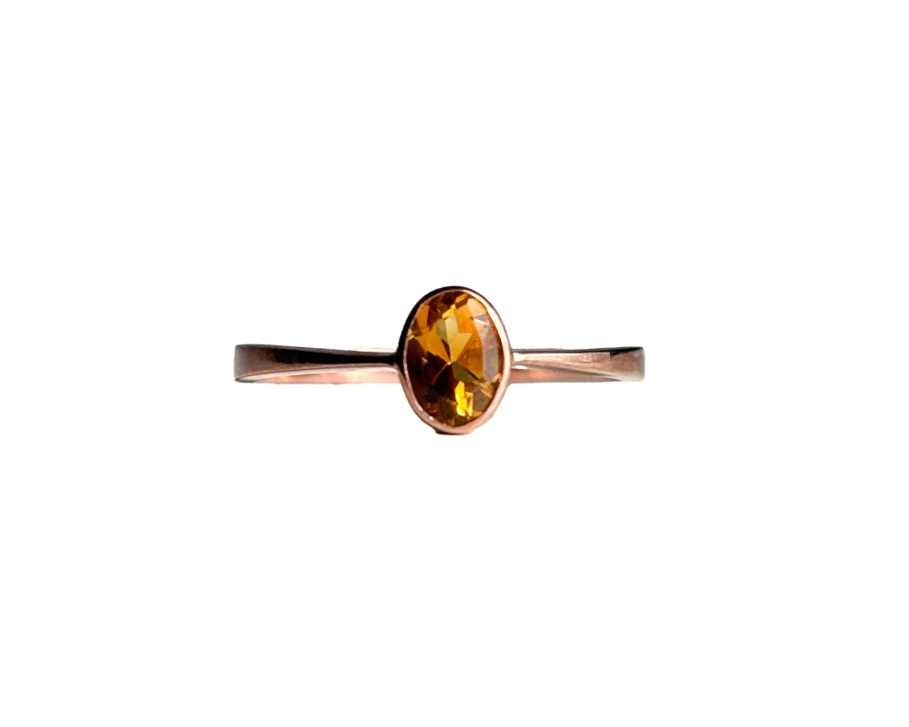 modern 9ct rose gold and citrine ring for sale