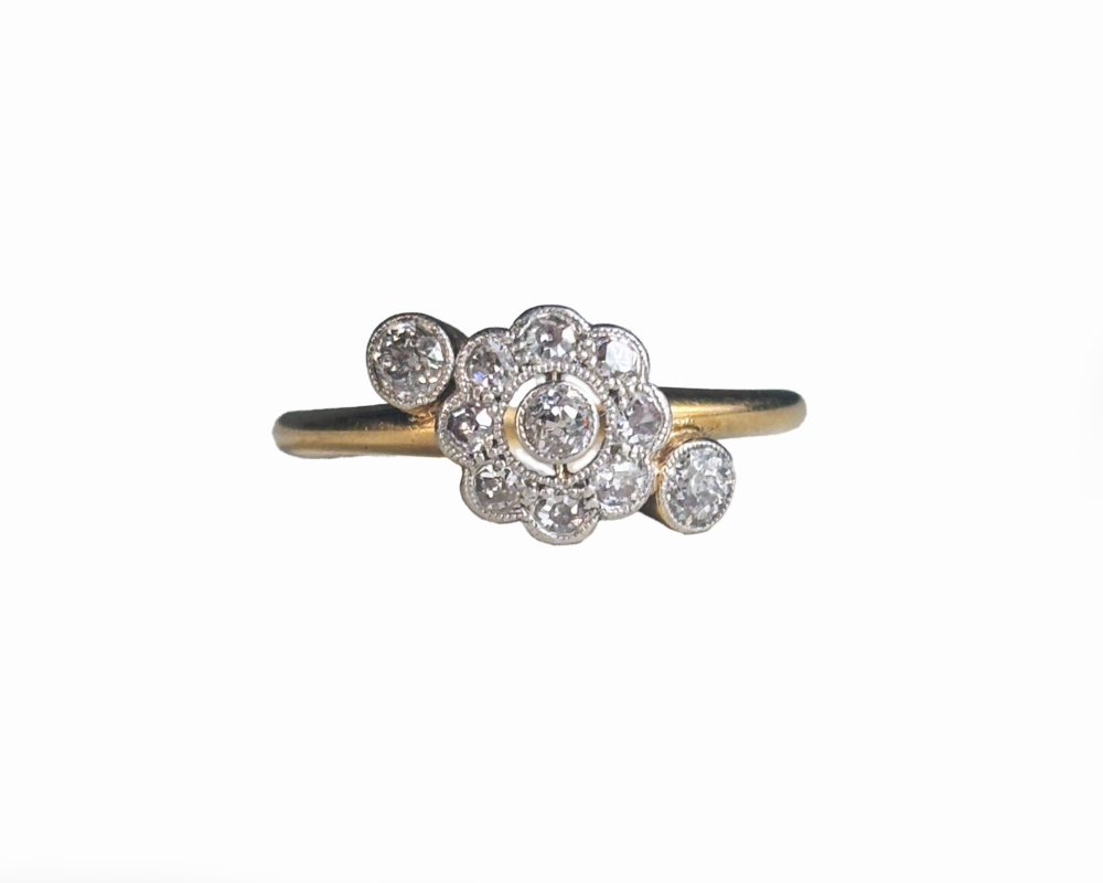 daisy twist photoshop antique Edwardian diamond daisy ring for sale in Leeds