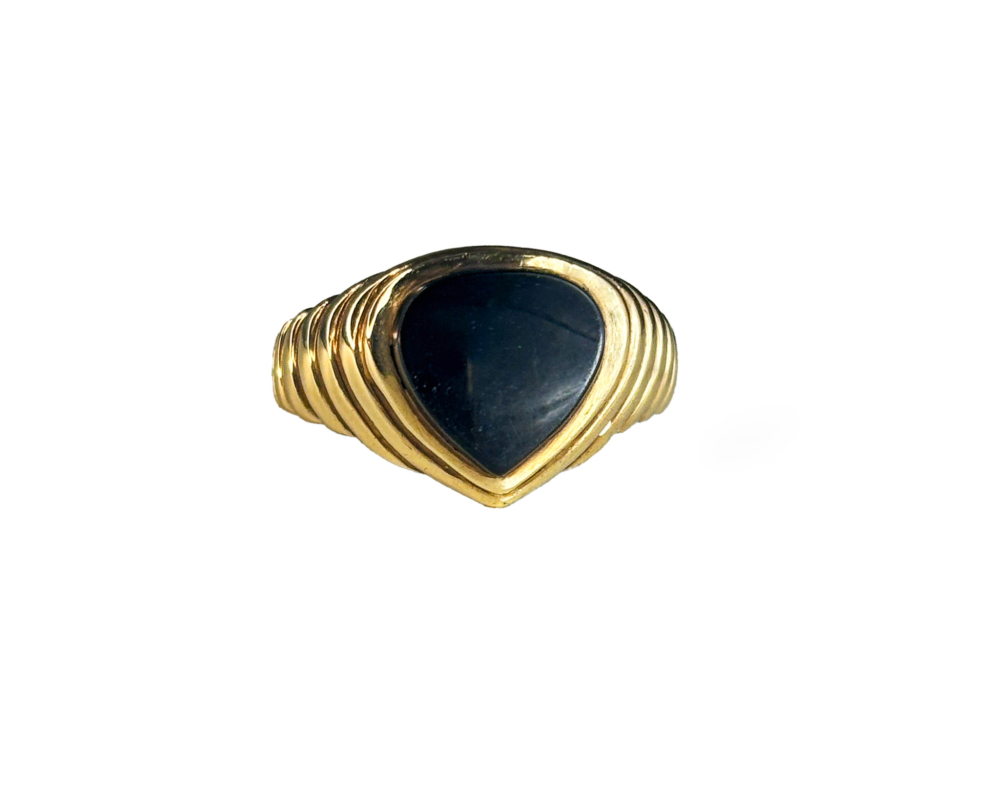 vintage 9ct gold and onyx signet ring for sale