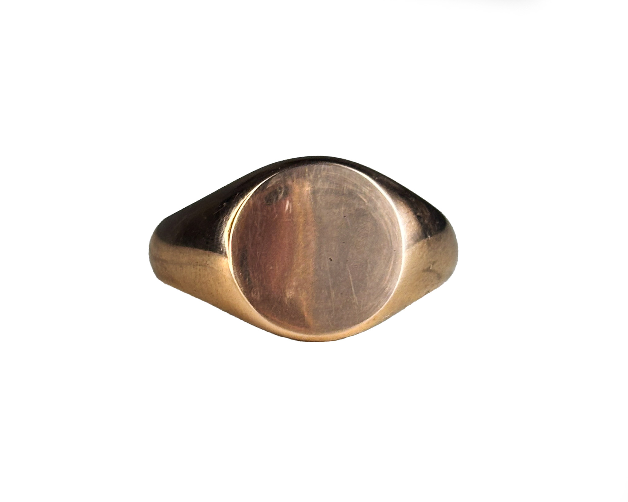antique Victorian 9ct rose gold signet ring dated Chester 1883 for sale in Leeds