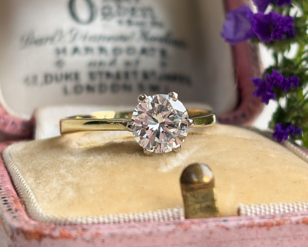 IMG_3038 vintage 18ct yellow gold diamond solitaire 1.1ct for sale in Leeds, UK