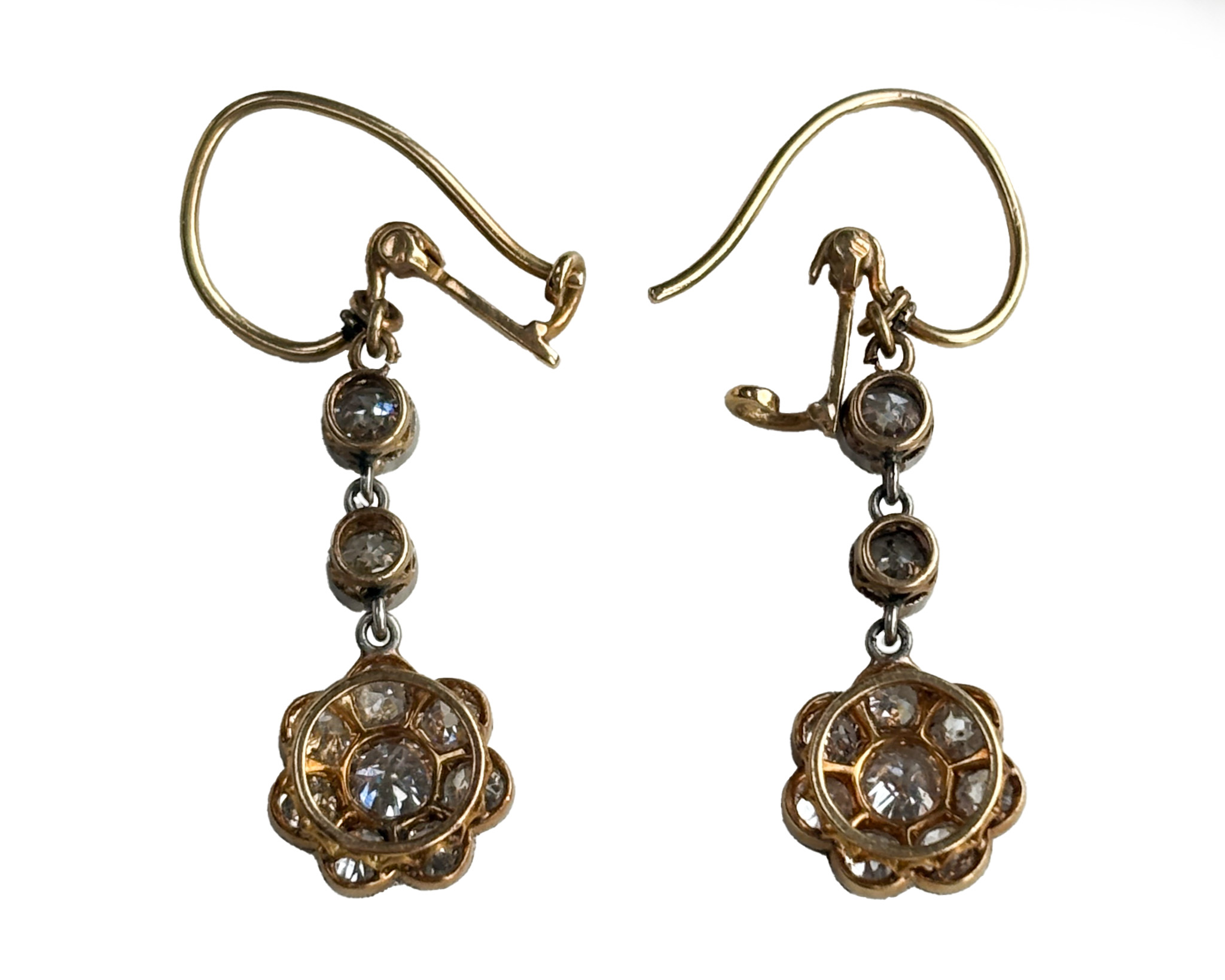 diamond cluster earrings back photoshop