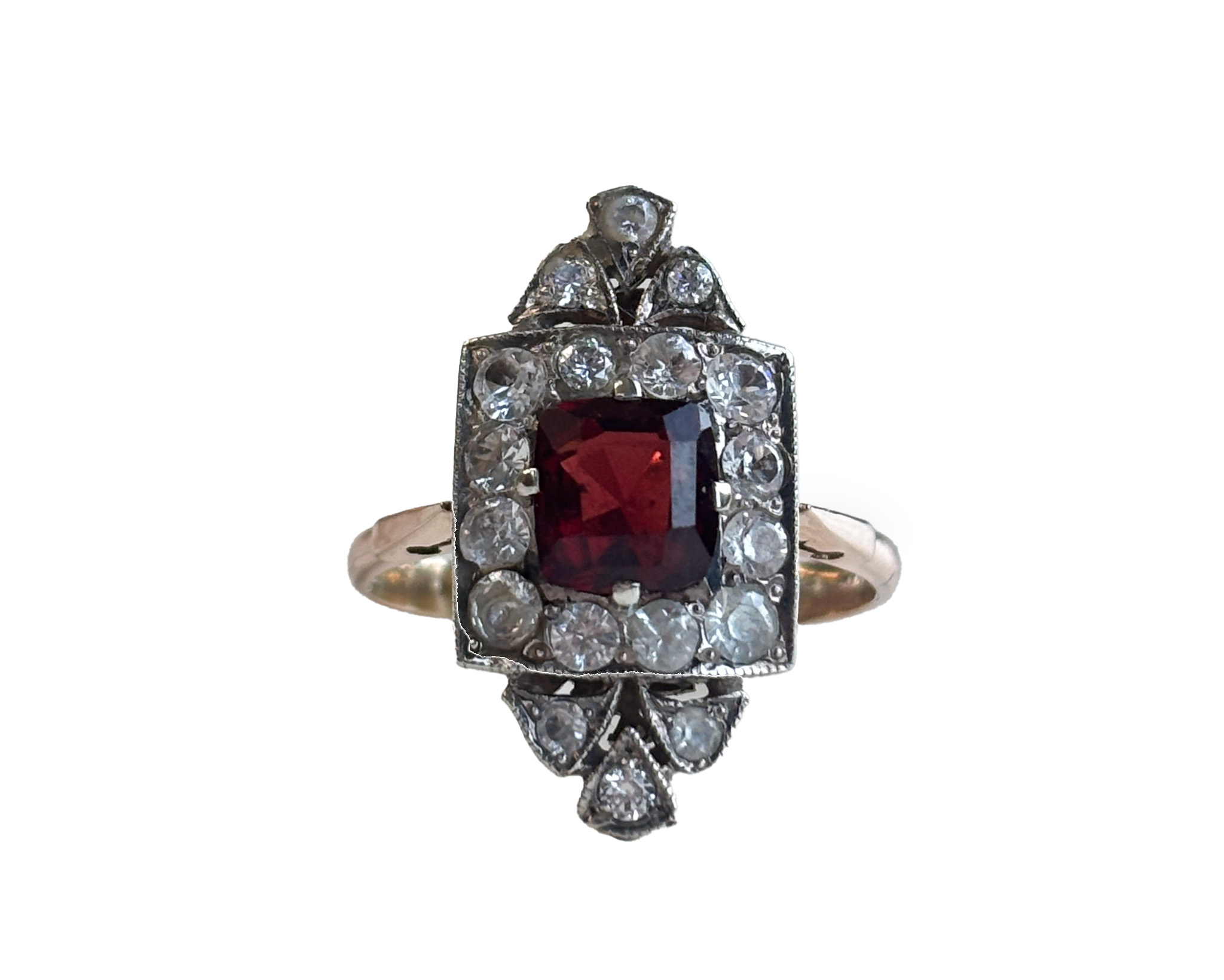 art deco garnet ring photoshop